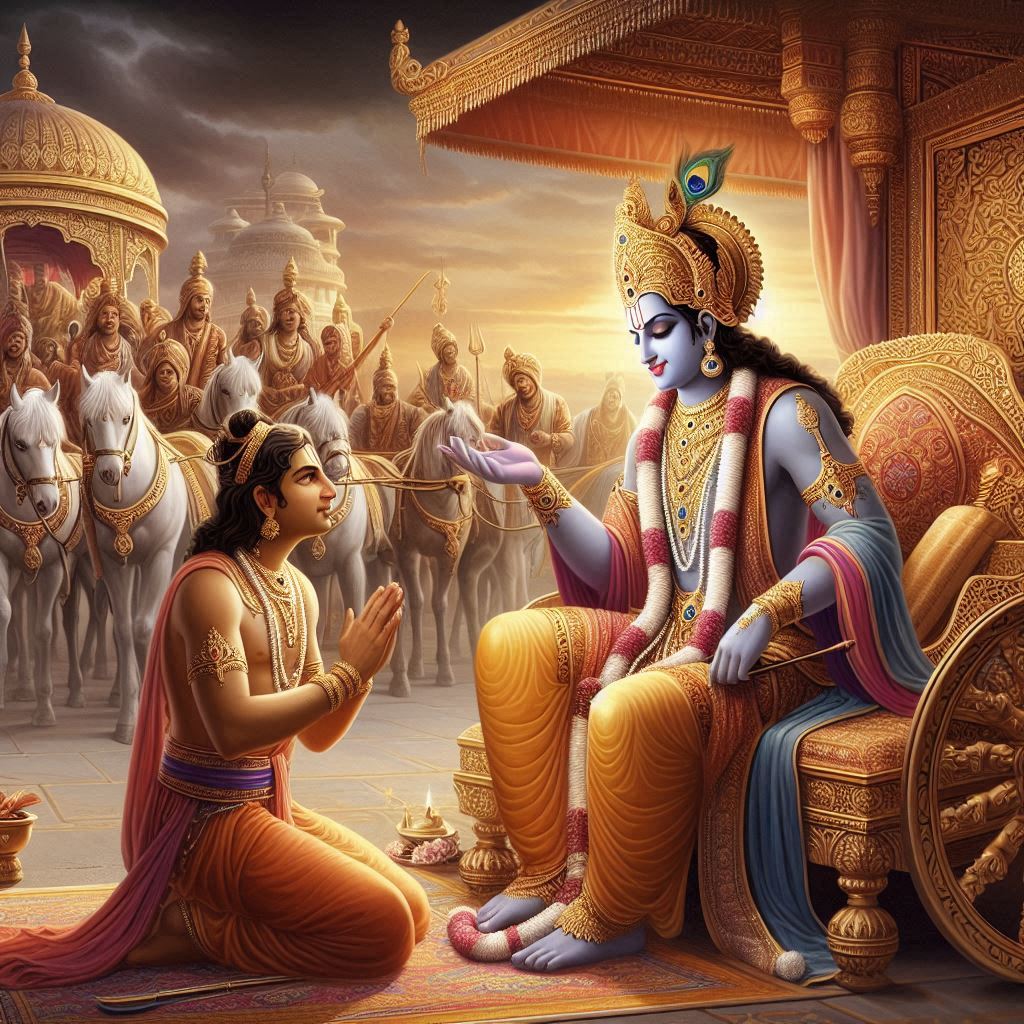 krishna imparts bhagvad gita
